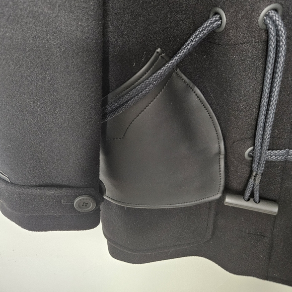 Hunter Wool Belted Duffle Coat Women's Sz S Black Hooded - Picture 8 of 16